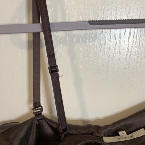 RW&CO. Women's Strappy Brown Floral Mini Baby Doll Style Dress Size 0 Silky - Picture 8 of 10